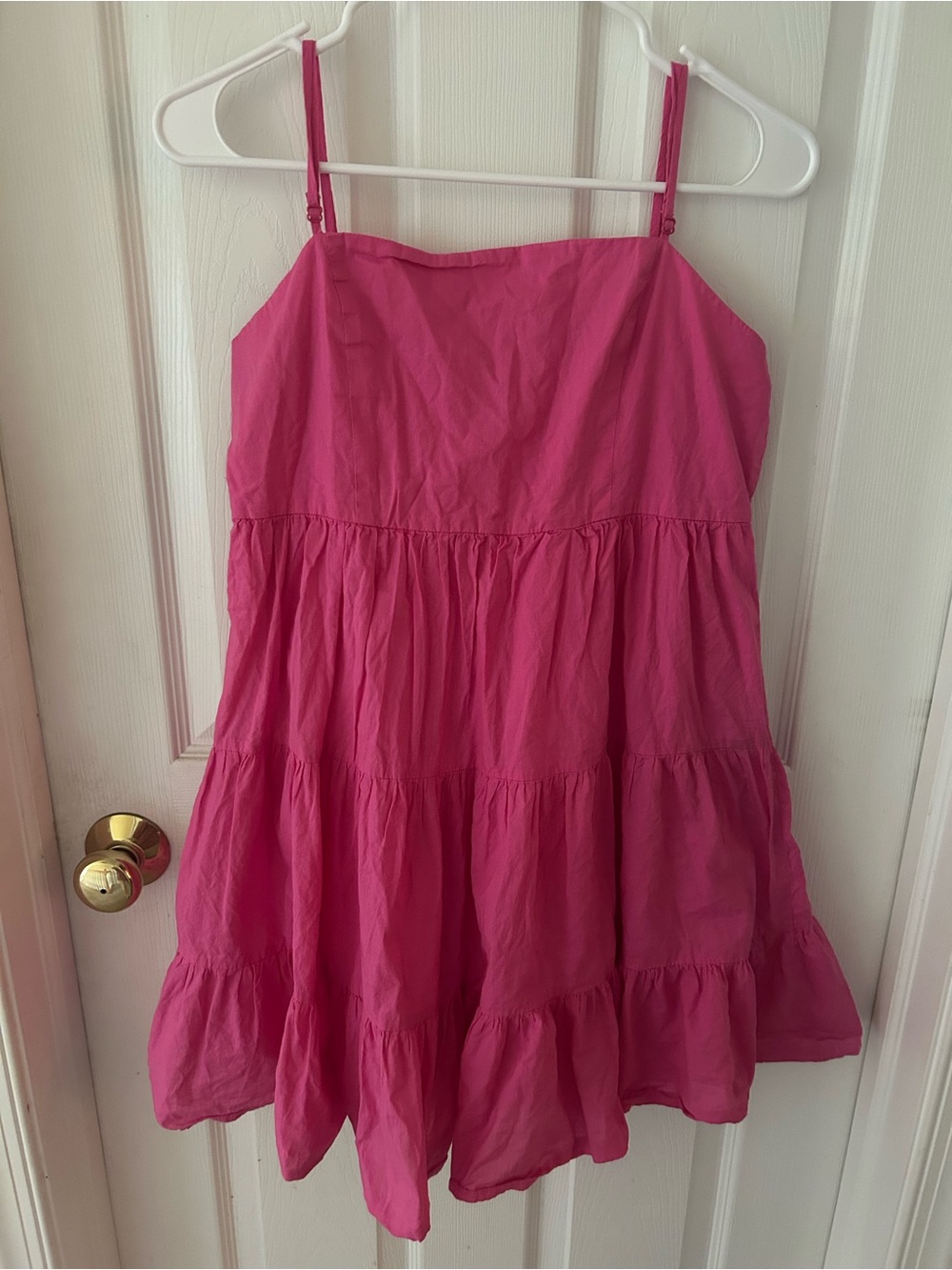 Francesca's Collections Pink Tiered Spaghetti Strap Dress